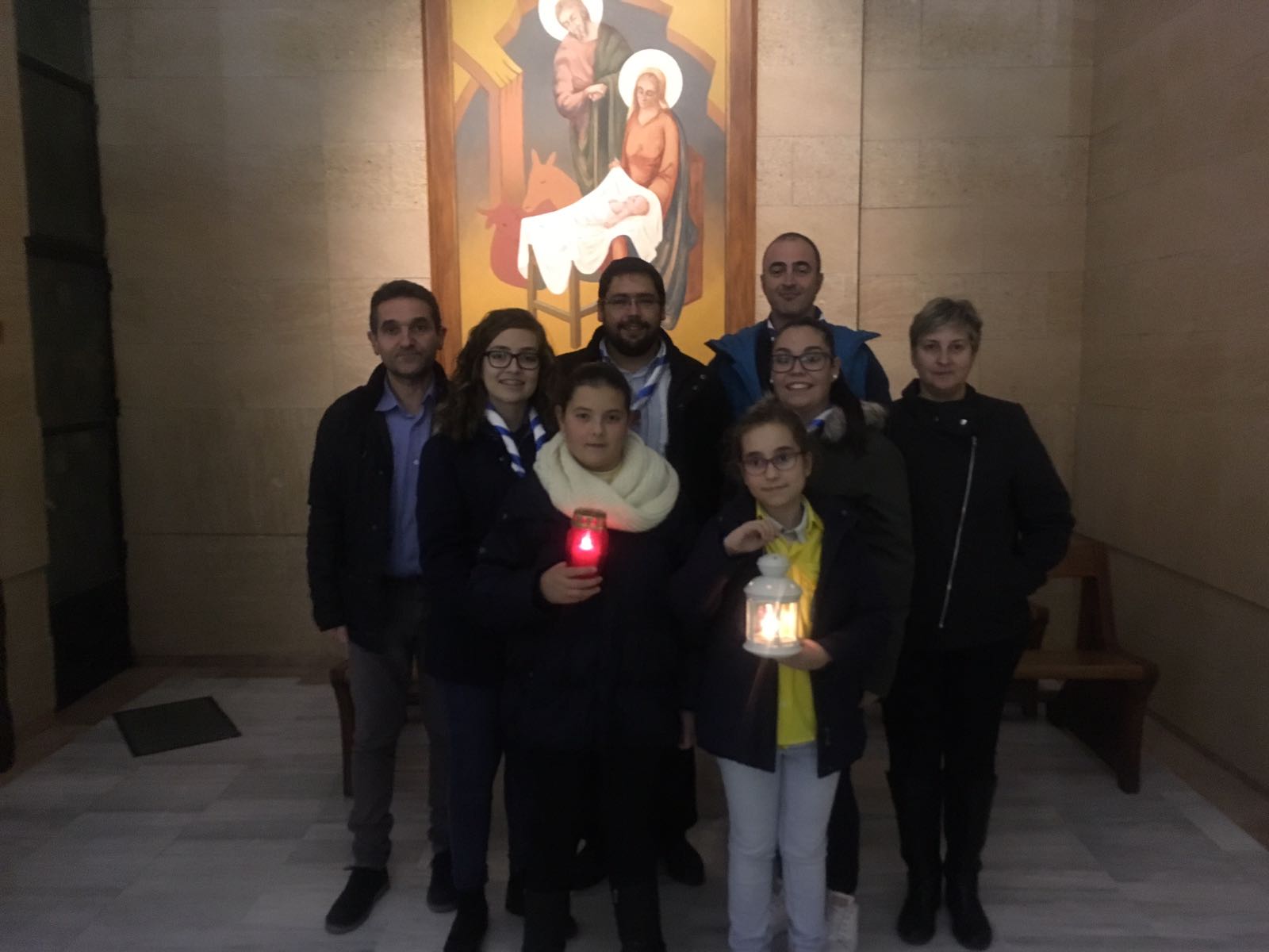 El Grupo Scout San Juan Bautista trajo la Luz de Belén desde Murcia hasta Jumilla