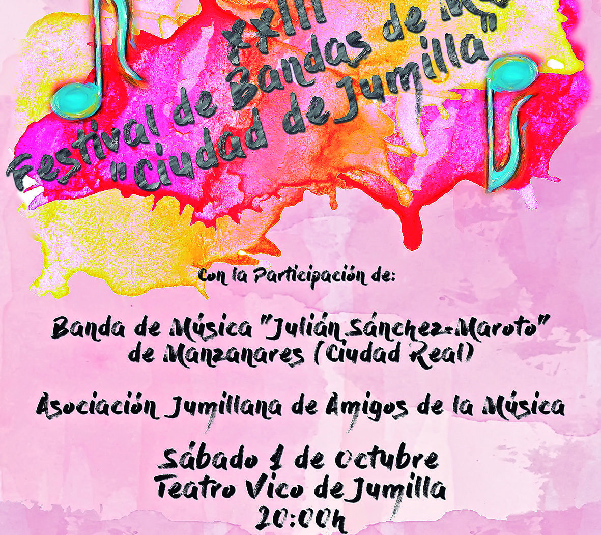 Este sábado se celebra el Festival de Bandas Ciudad de Jumilla con la banda de Manzanares