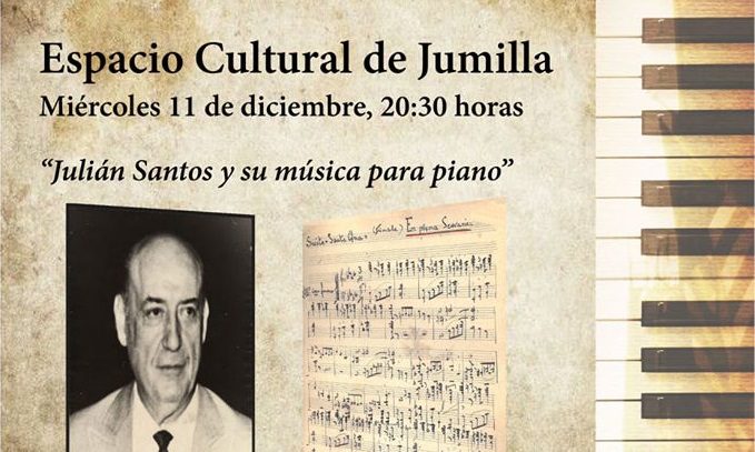 Pedro Valero Abril ofrece una charla sobre Julián Santos y un concierto de piano