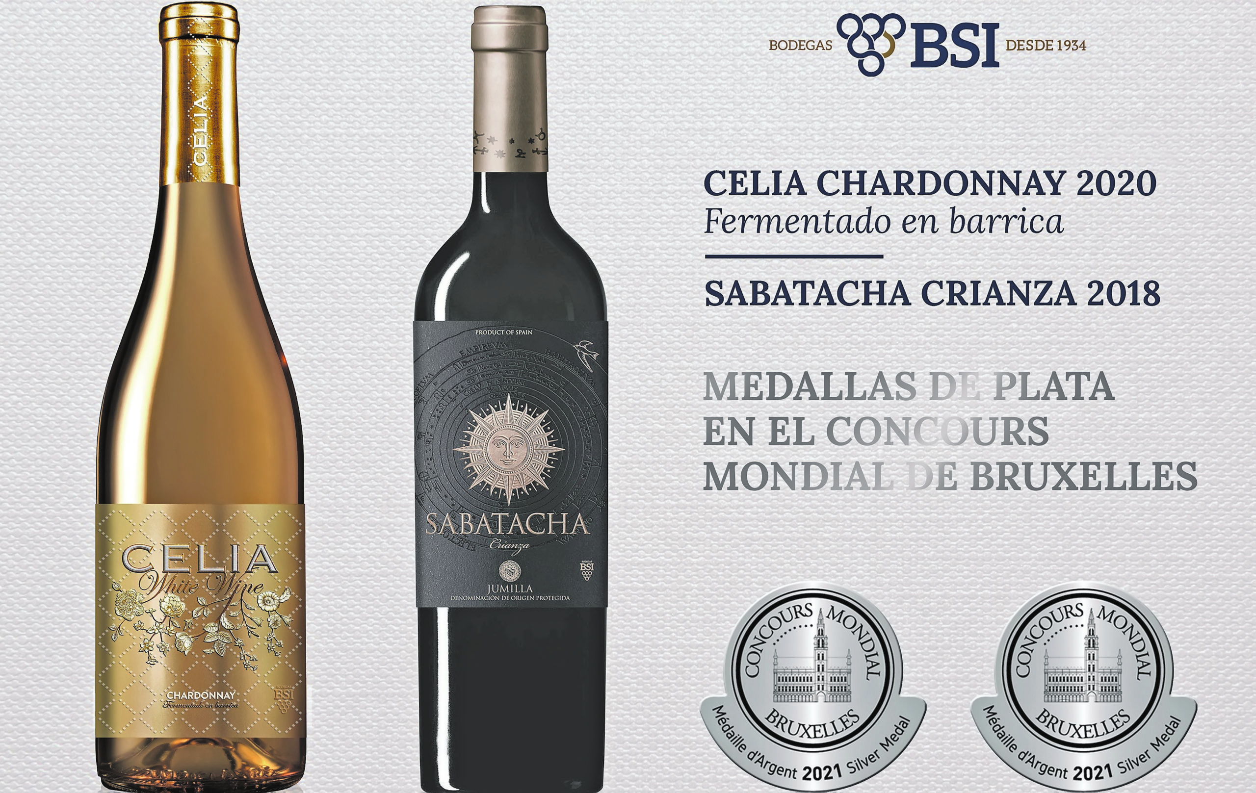 Dos vinos de BSI logran medalla de plata en el Concurso Mundial de Bruselas