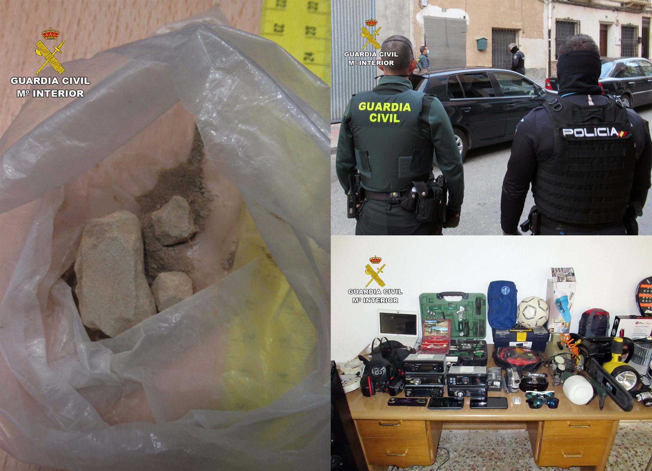 Guardia Civil y Policía Local desmantelan un punto de venta de droga en Jumilla