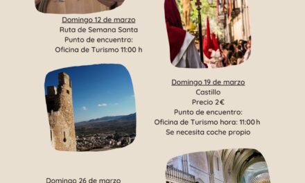 Turismo programa 4 visitas guiadas al Castillo, Museo del Vino, Casco Antigüo y Ruta de Semana Santa en marzo