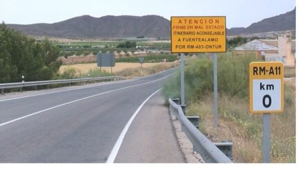 El Consejo de Gobierno autoriza una inversión de 1.300.000 euros para la carretera Jumilla-Fuente Álamo