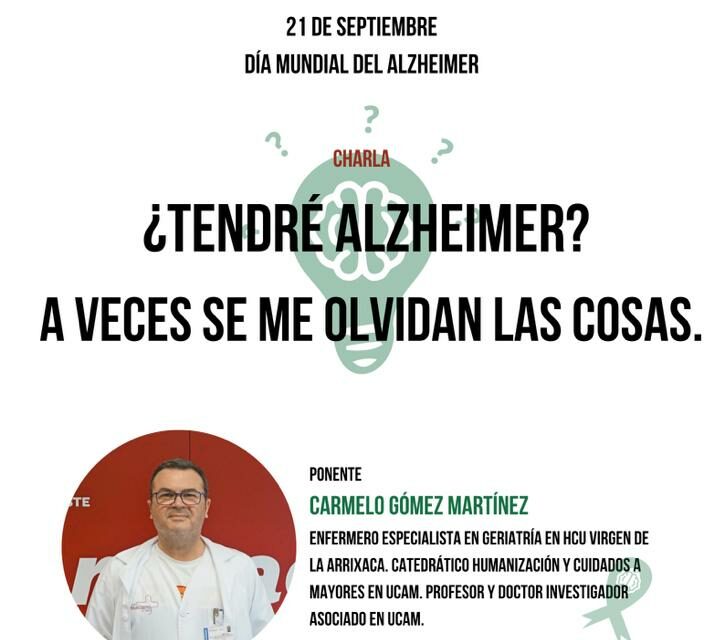 «¿Tendré Alzheimer?, A veces se me olvidan las cosas». Carmelo Gómez esta tarde en el Centro Roque Baños resuelve los miedos y las dudas