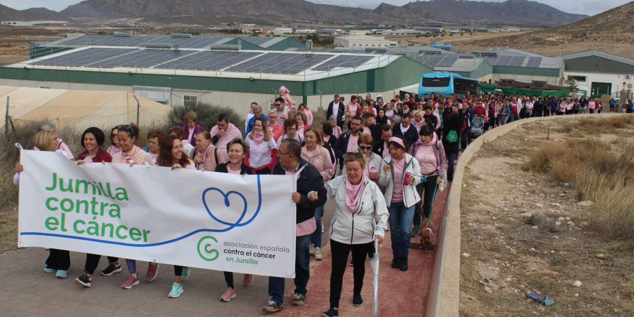 La concienciación en la lucha contra el cáncer de mama tiñó de rosa las calles de Jumilla
