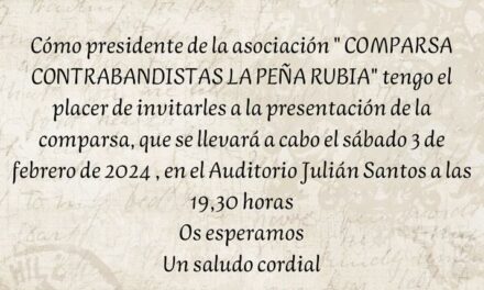 La nueva comparsa, Contrabandistas La Peña Rubia, se presenta mañana en el auditorio del Conservatorio Julián Santos