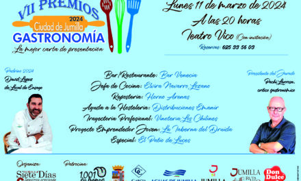 La alcaldesa y el director general de Turismo presidirán los VII Premios de la Gastronomía Ciudad de Jumilla