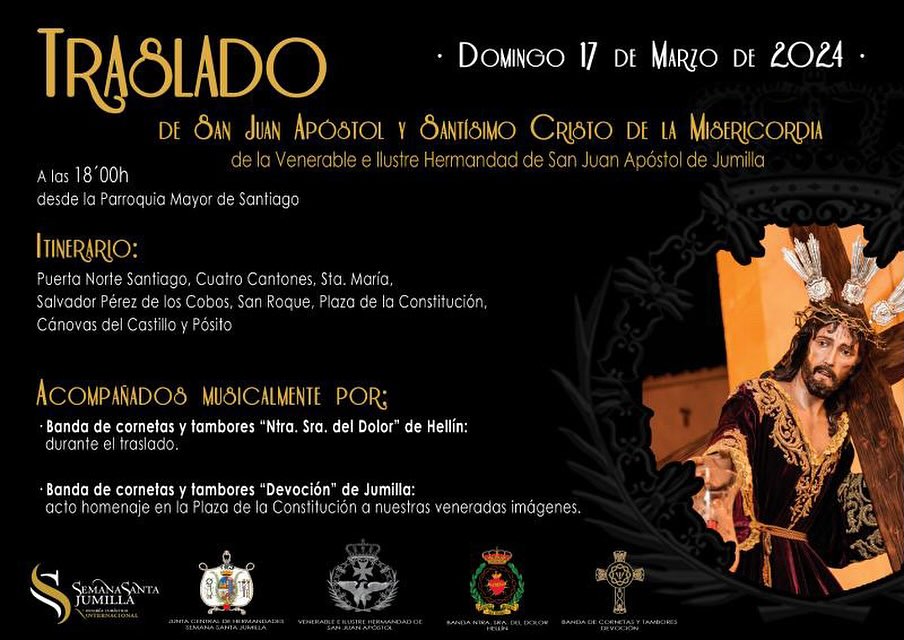 Las imágenes de San Juan y el Cristo de la Misericordia se trasladan el domingo de Santiago hasta El Pósito