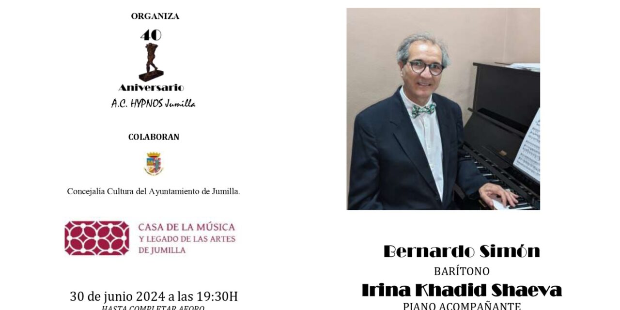 Bernardo Simón e Irina Khadid ofrecerán un recital de canto y piano en la Casa de la Música