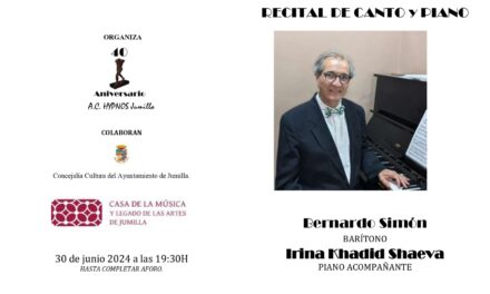 Bernardo Simón e Irina Khadid ofrecerán un recital de canto y piano en la Casa de la Música