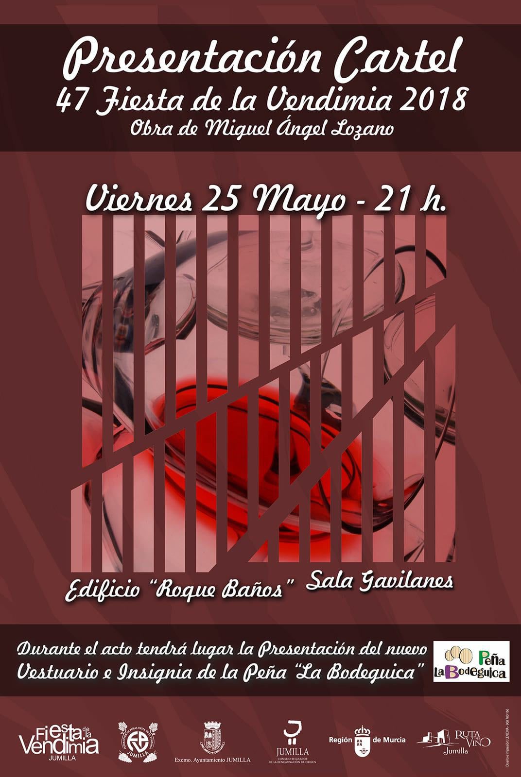 Este viernes se descubrirá el cartel anunciador de la 47 Fiesta de la Vendimia en un acto que se celebrará a las 21:00 horas en el Centro Roque Baños