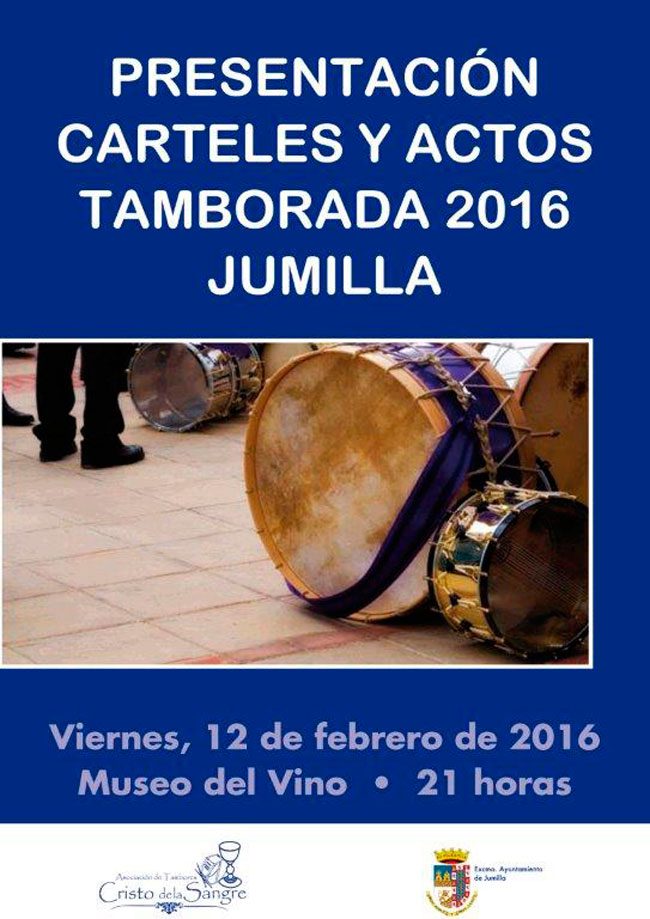 El Museo del Vino acoge, este viernes 12 de febrero, la presentación de los carteles y los actos de las Tamboradas 2016, por parte de la Asociación de Tambores Cristo de la Sangre de Jumilla