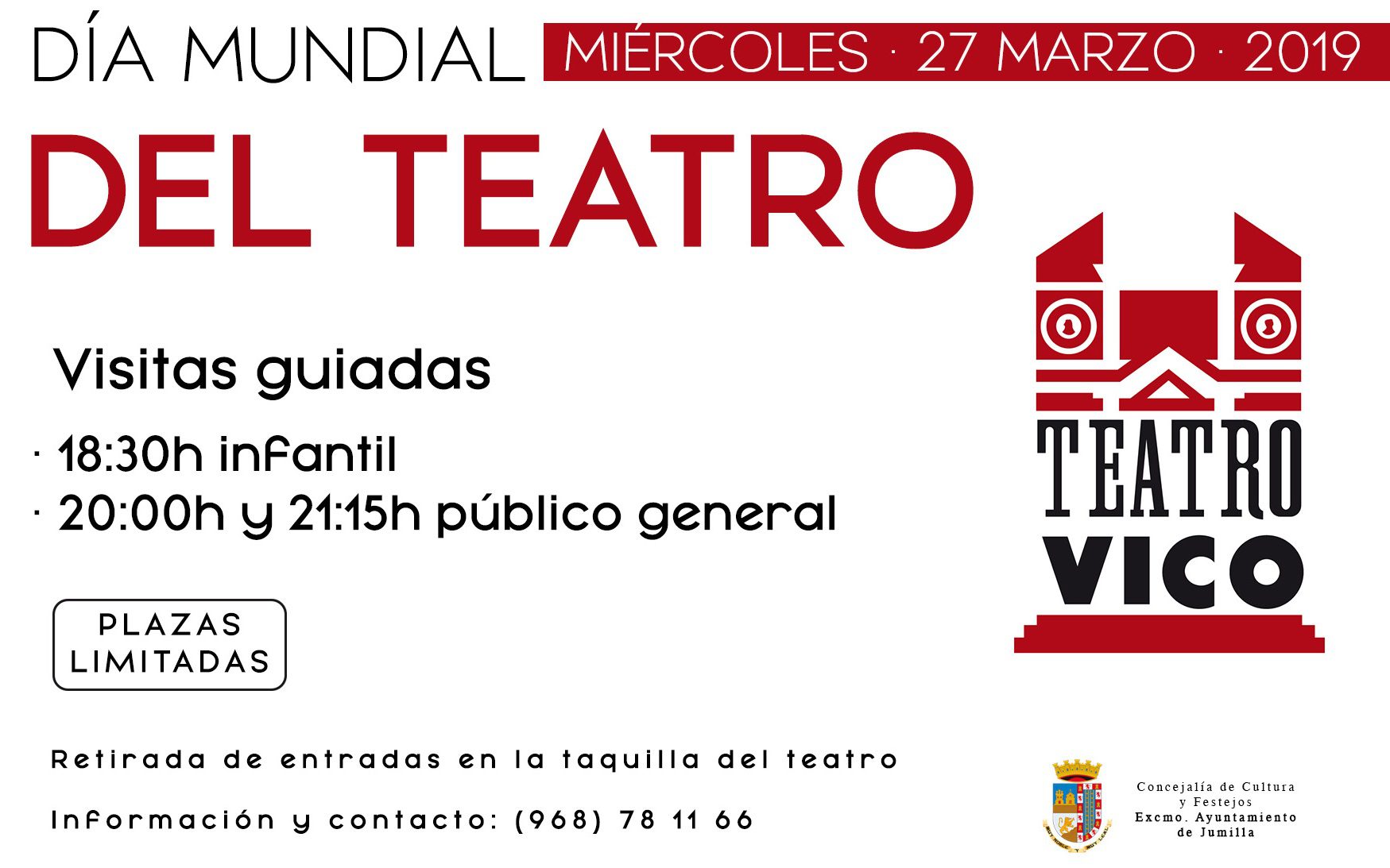 El Vico celebrará el Día Mundial del Teatro con tres visitas guiadas gratuitas ﻿