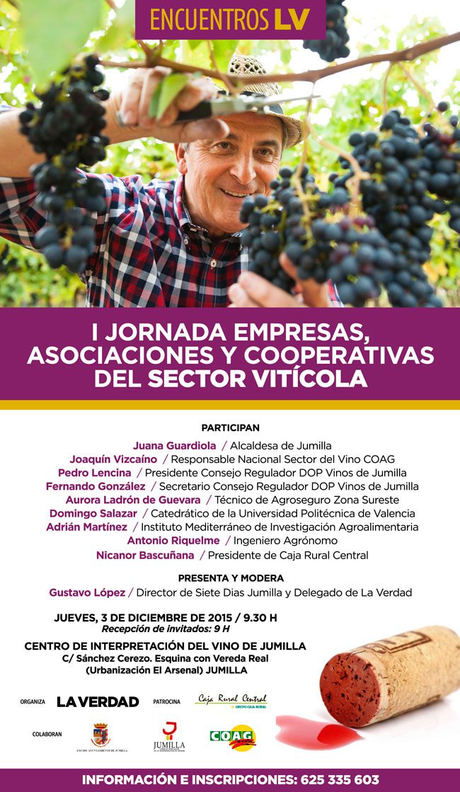 Jumilla acoge mañana en el Centro de Interpretación del Vino unas Jornadas del Sector de Vitícola