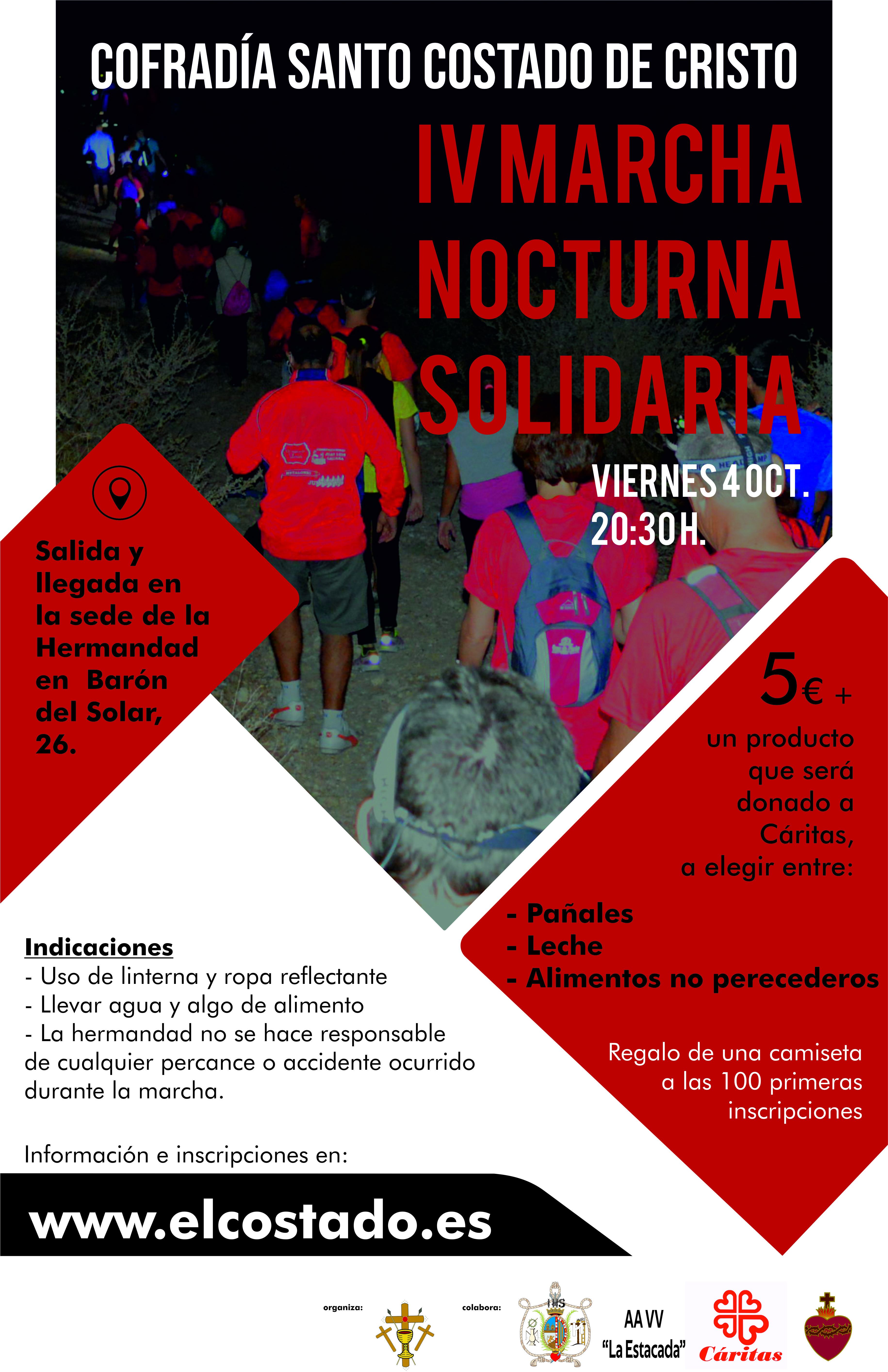 La Marcha Nocturna del Santo Costado tendrá lugar el 4 de octubre