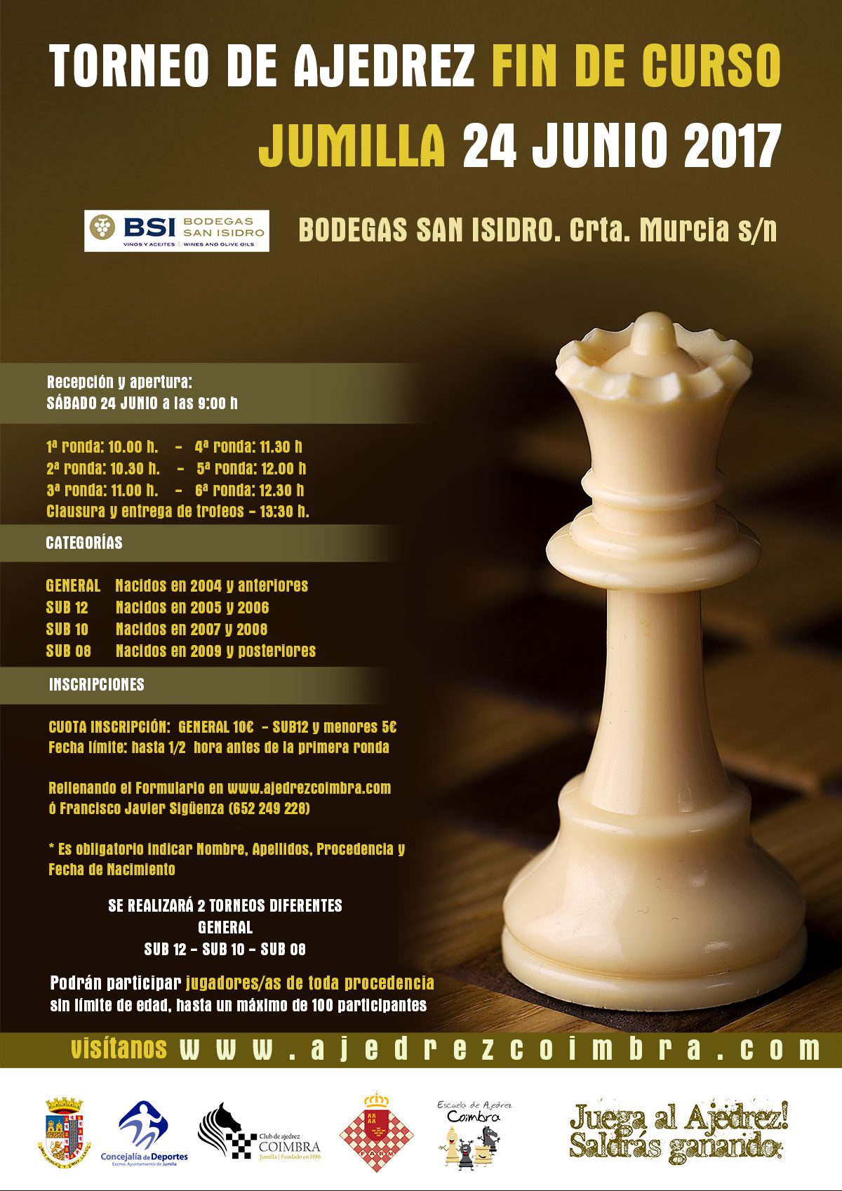 Mañana sábado tendrá lugar el Torneo de Ajedrez Fin de Curso en BSI