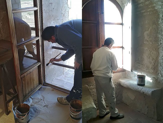 Dos nuevos pintores y un carpintero realizan trabajos en varios edificios