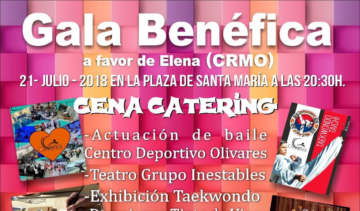 El sábado 21 de julio se celebrará una Gala Benéfica a favor de la niña Elena Bernal López
