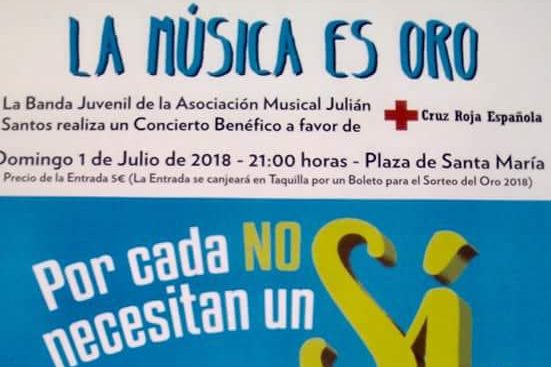 La banda juvenil de la Asociación Musical Julián Santos ofrece este domingo un concierto a beneficio de Cruz Roja