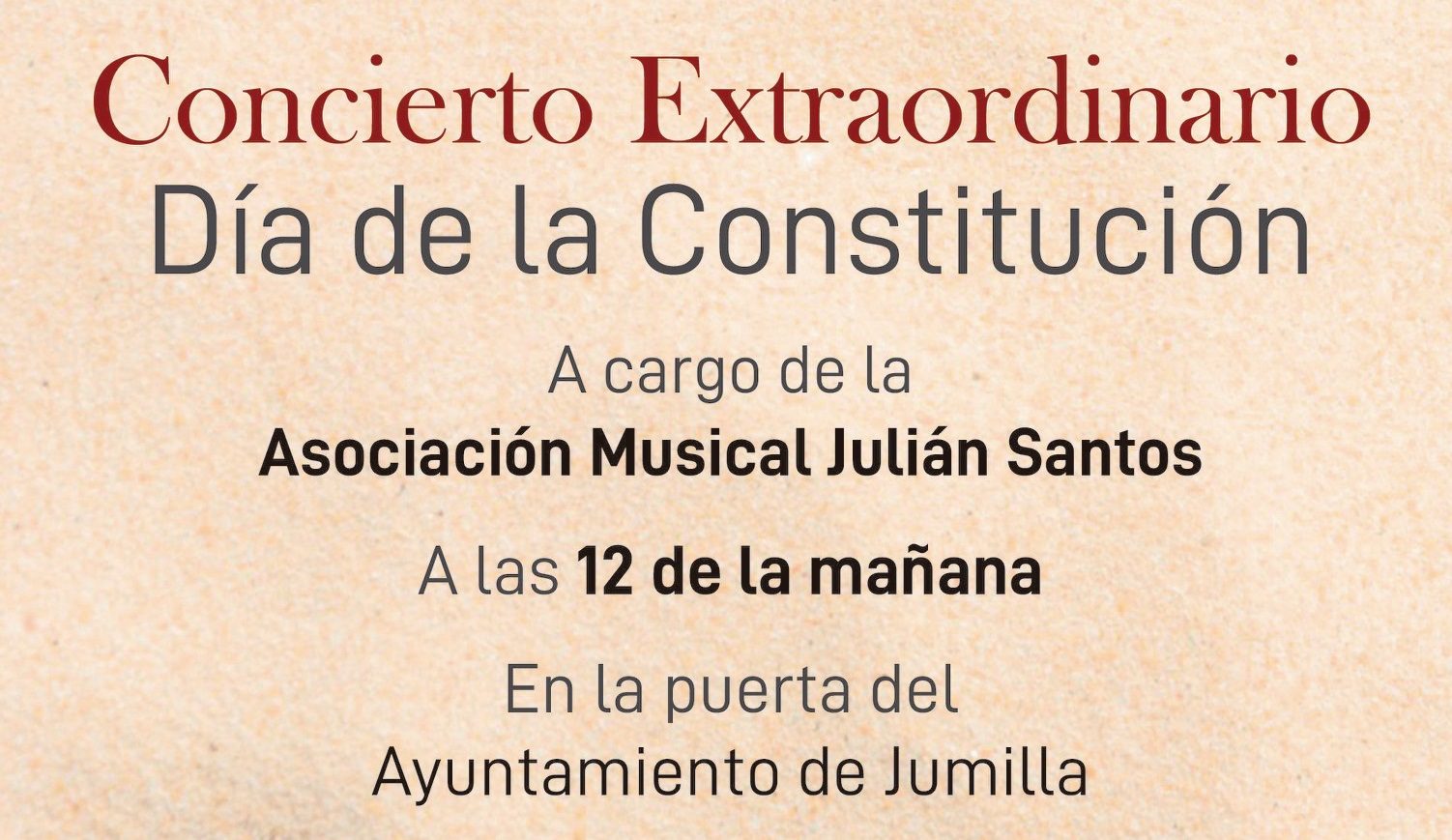 Este viernes tendrá lugar un concierto por el Día de la Constitución