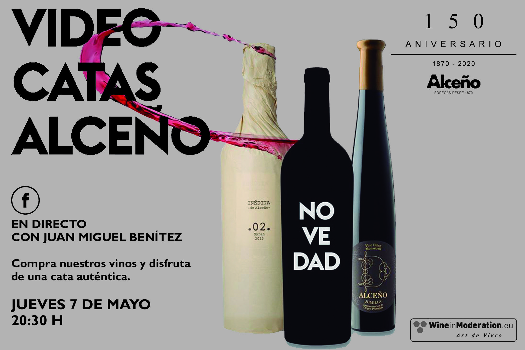 La primera cata online celebrada por Bodegas Alceño cederá su testigo a otra el día 7 de mayo