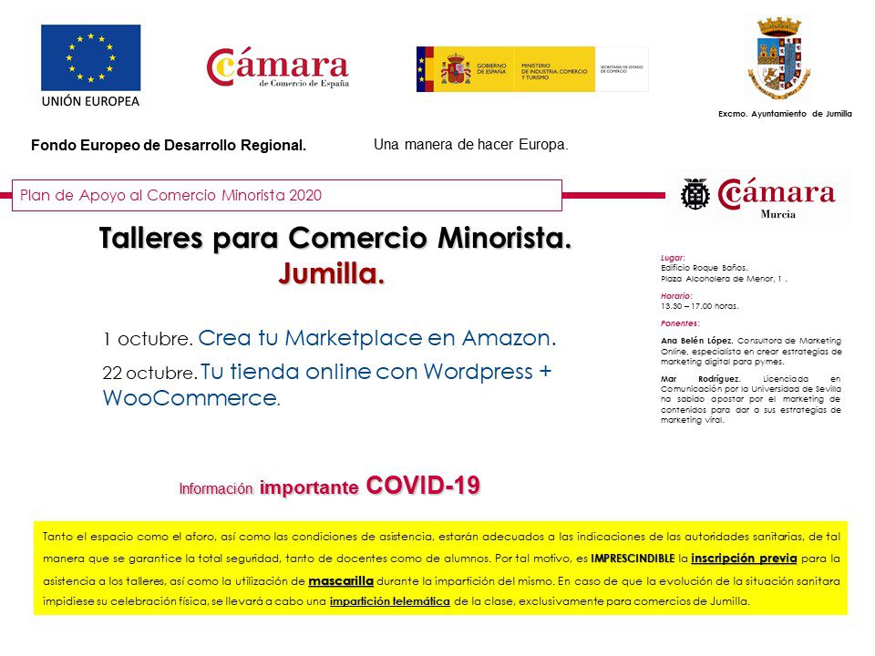 Ayuntamiento y Cámara de Comercio organizan cursos online para el comercio minorista