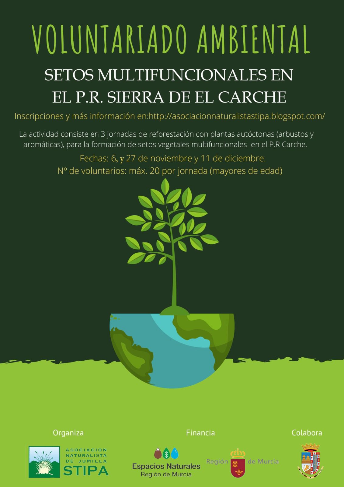 Stipa organiza un voluntariado ambiental para reforestar la Sierra del Carche