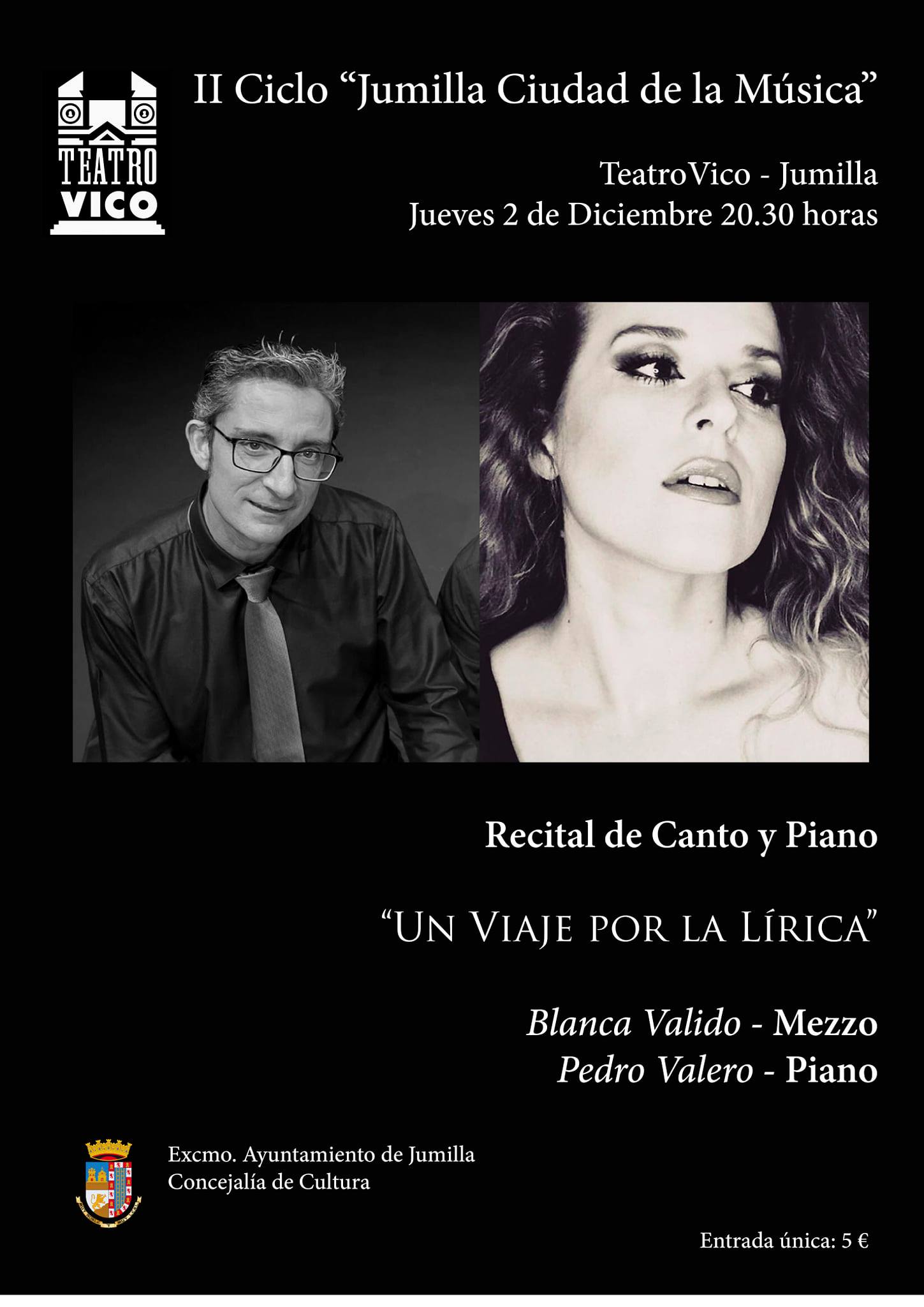 El pianista Pedro Valero y la mezzo Blanca Valido ofrecen este jueves “Un viaje por la lírica” en el Teatro Vico
