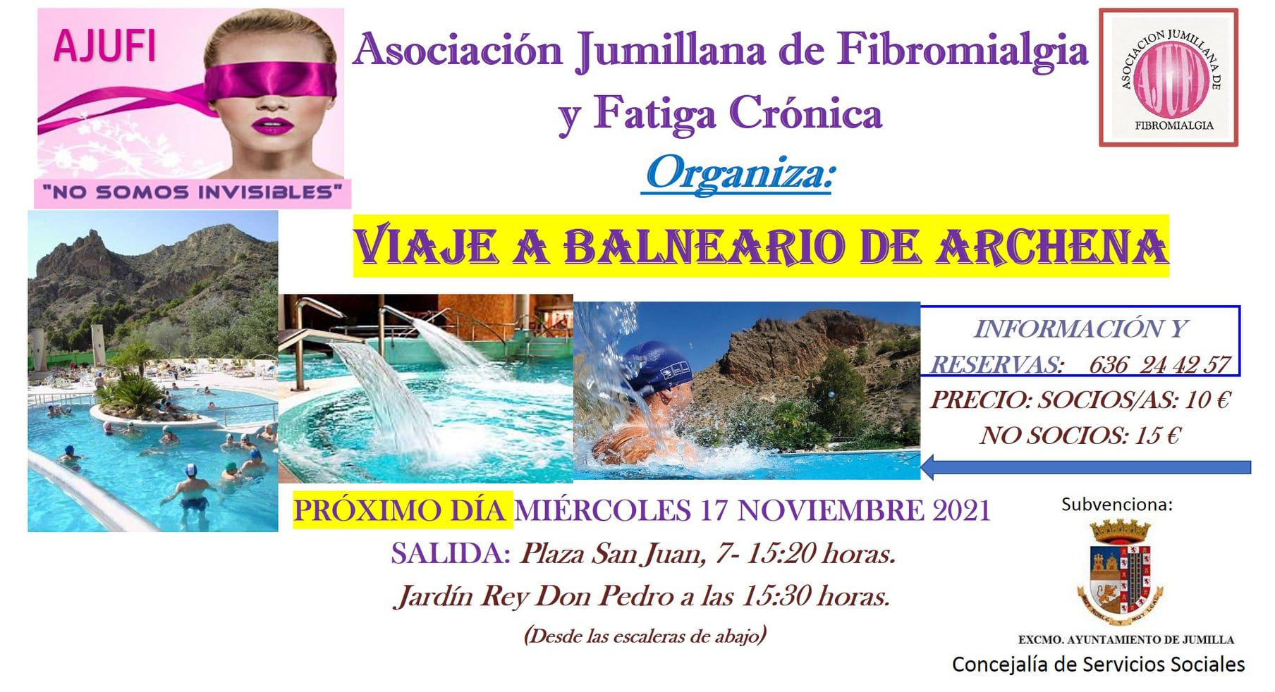 La Asociación de Fibromialgia organiza un viaje al balneario de Archena