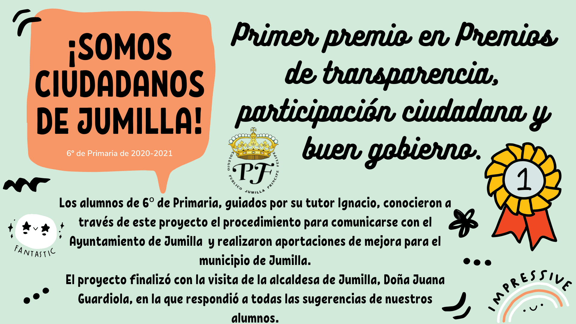 Transparencia premia al Colegio Príncipe Felipe por su proyecto ¡Somos ciudadanos de Jumilla!