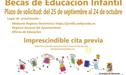 Hasta el 24 de octubre se pueden solicitar las becas para el segundo ciclo de Educación Infantil