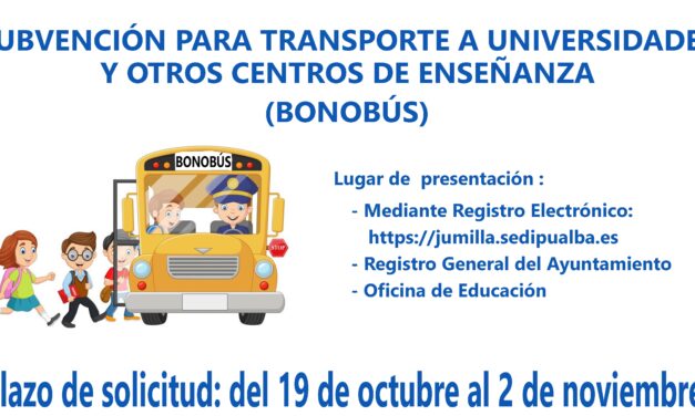 El Bonobús se puede solicitar desde hoy hasta el 2 de noviembre