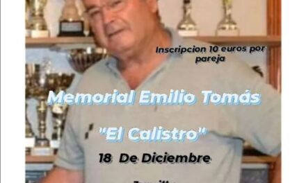 El XVI Torneo Navideño de Petanca en memoria de Emilio Tomás “Calistro” se lleva a cabo este domingo