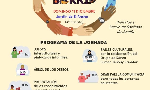 El jardín del Ancho acogerá el domingo 18  la recta final de Tejiendo nuestro barrio