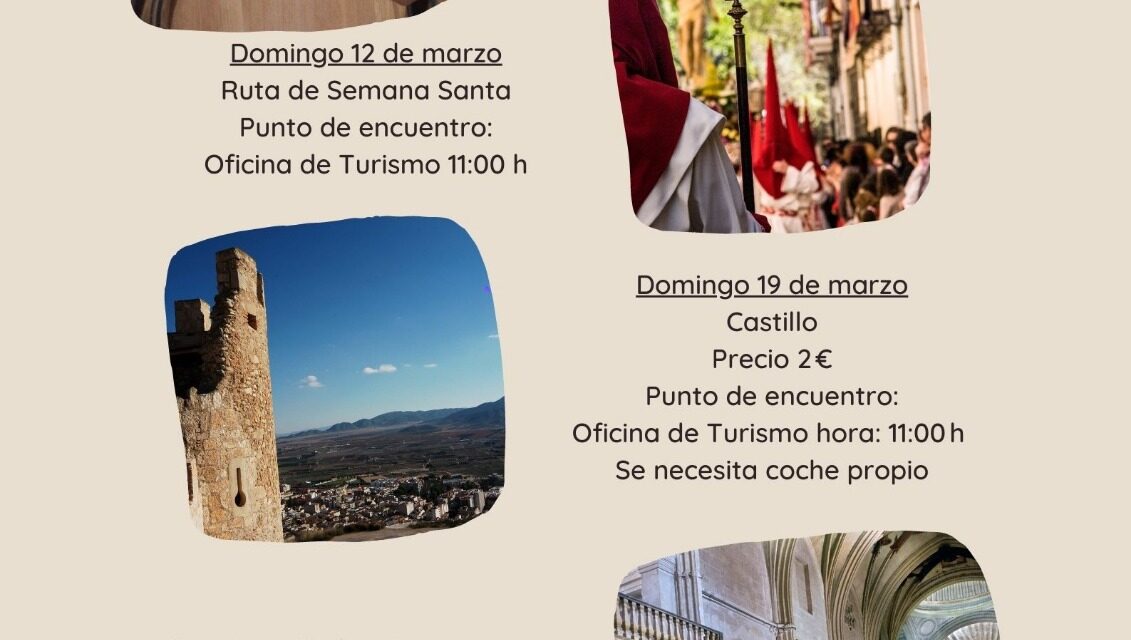 Turismo programa 4 visitas guiadas al Castillo, Museo del Vino, Casco Antigüo y Ruta de Semana Santa en marzo