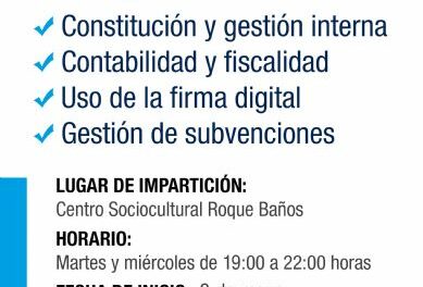 Participación Ciudadana organiza un curso de gestión de asociaciones en 6 sesiones del 2 al17 de mayo