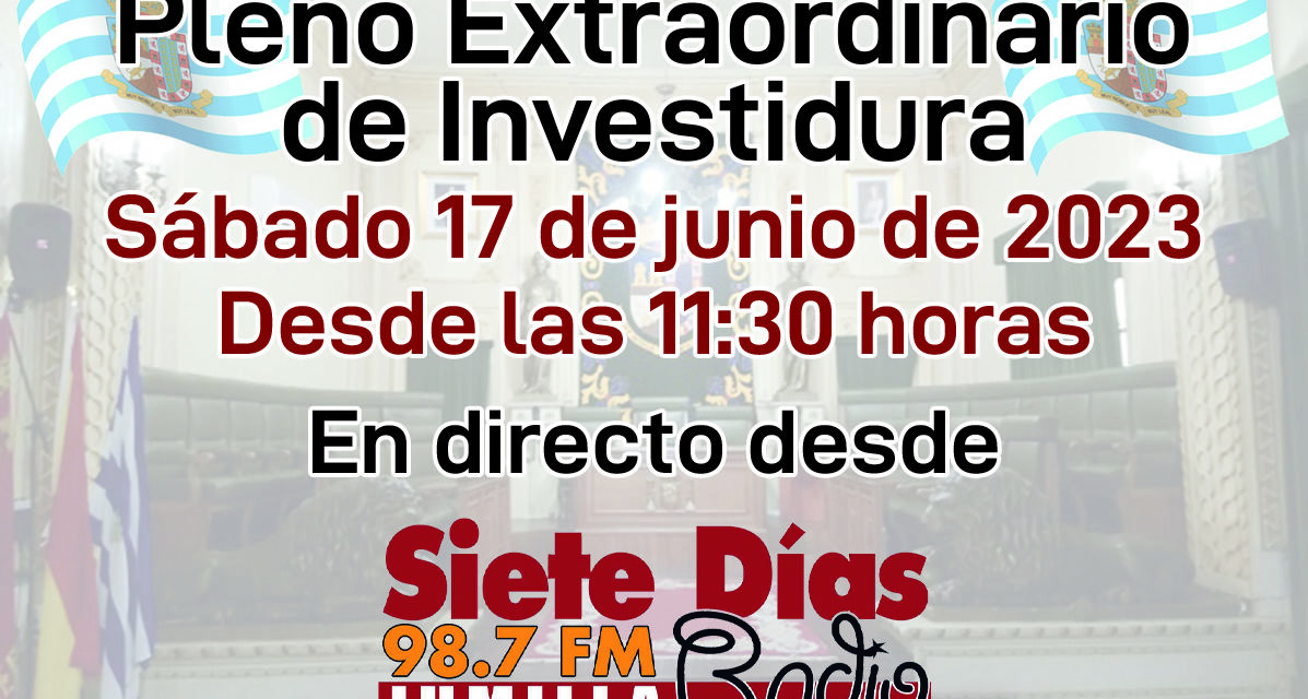 El sábado a las 12 horas se celebra el pleno de investidura de la nueva corporación