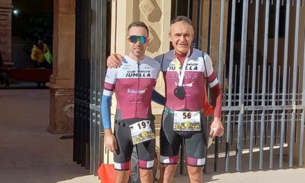 Ángel Lencina y Pedro Vicente Castellanos, en el V Duatlón de Lorca