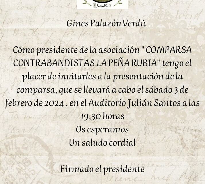 La nueva comparsa, Contrabandistas La Peña Rubia, se presenta mañana en el auditorio del Conservatorio Julián Santos