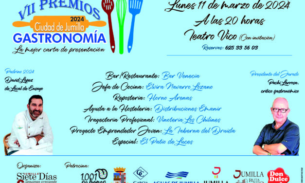 La alcaldesa y el director general de Turismo presidirán los VII Premios de la Gastronomía Ciudad de Jumilla