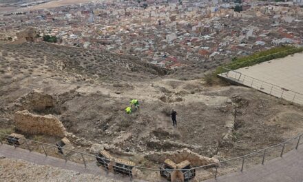 Servicios limpia las ruinas de Santa María de Gracia y desbroza los alrededores del Castillo