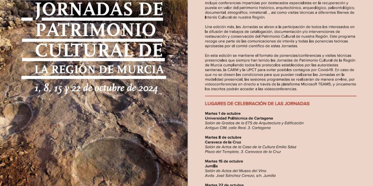 Jumilla acoge este martes las XXX Jornadas de Patrimonio Cultural de la Región de Murcia