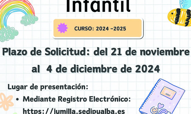 Las becas para 2º ciclo de Infantil se pueden solicitar hasta el 4 de diciembre