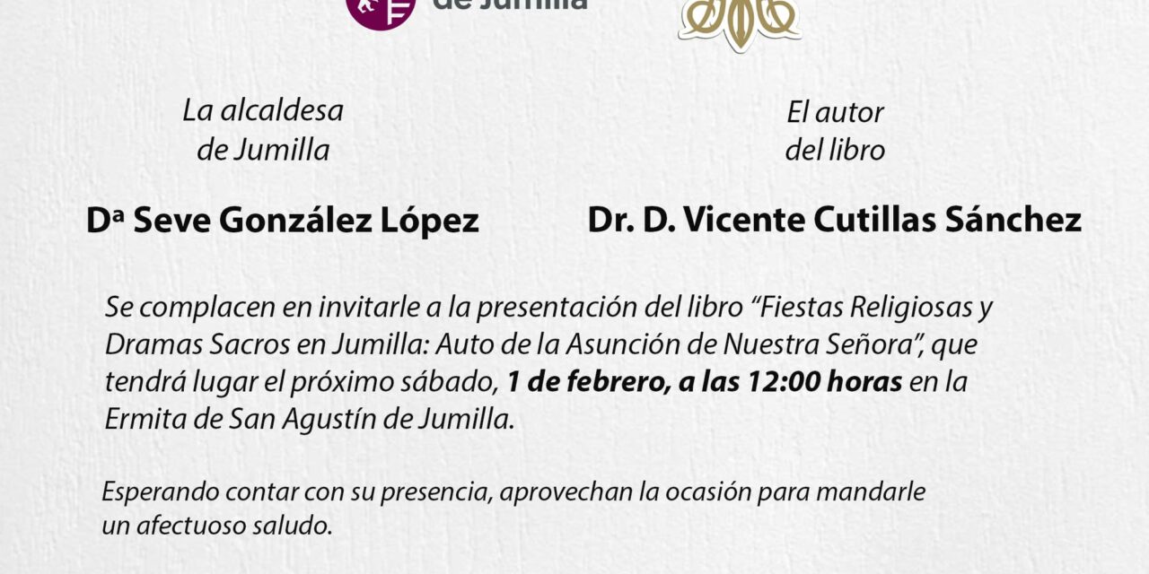 Vicente Cutillas presenta su libro sobre el Auto de la Asunción