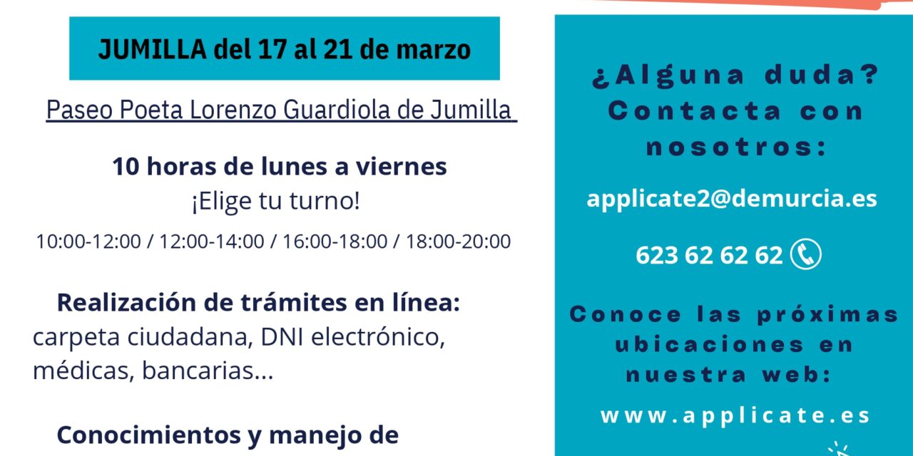 Applícate vuelve a Jumilla para formar de manera gratuita en competencias digitales