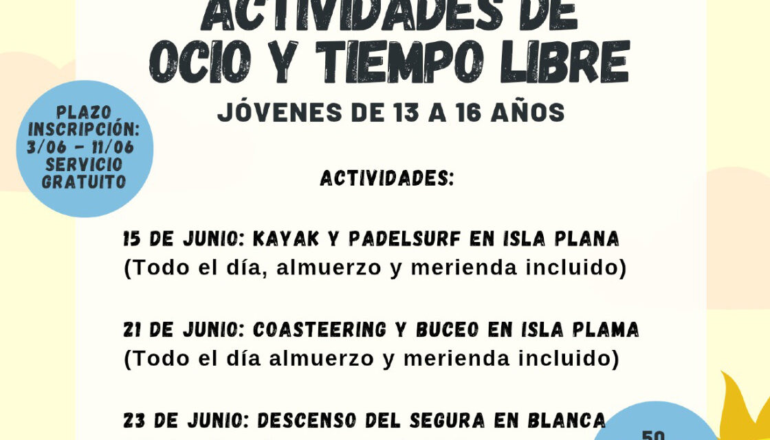 Política Social ofrece actividades gratuitas de Ocio y Tiempo Libre