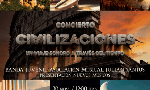 La banda juvenil de la Asociación Musical Julián Santos celebra Santa Cecilia con “Civilizaciones: Un viaje sonoro a través del tiempo”