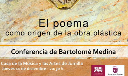 Bartolomé Medina ofrecerá la conferencia titulada “El poema, origen de la obra plástica”