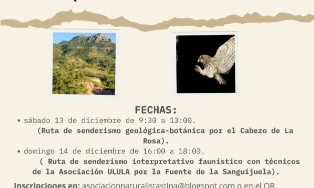Stipa organiza dos rutas interpretativas los días 13 y 14 de diciembre a la Sierra del Carche