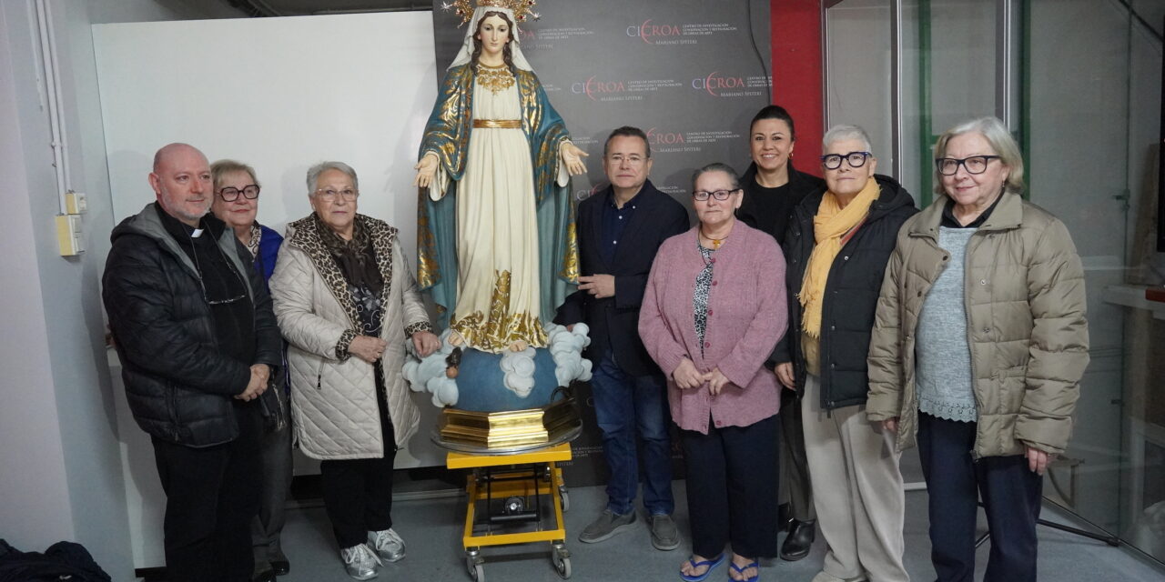 La Virgen de Catarroja vuelve a lucir tras la Dana, gracias a la restauración de Spiteri